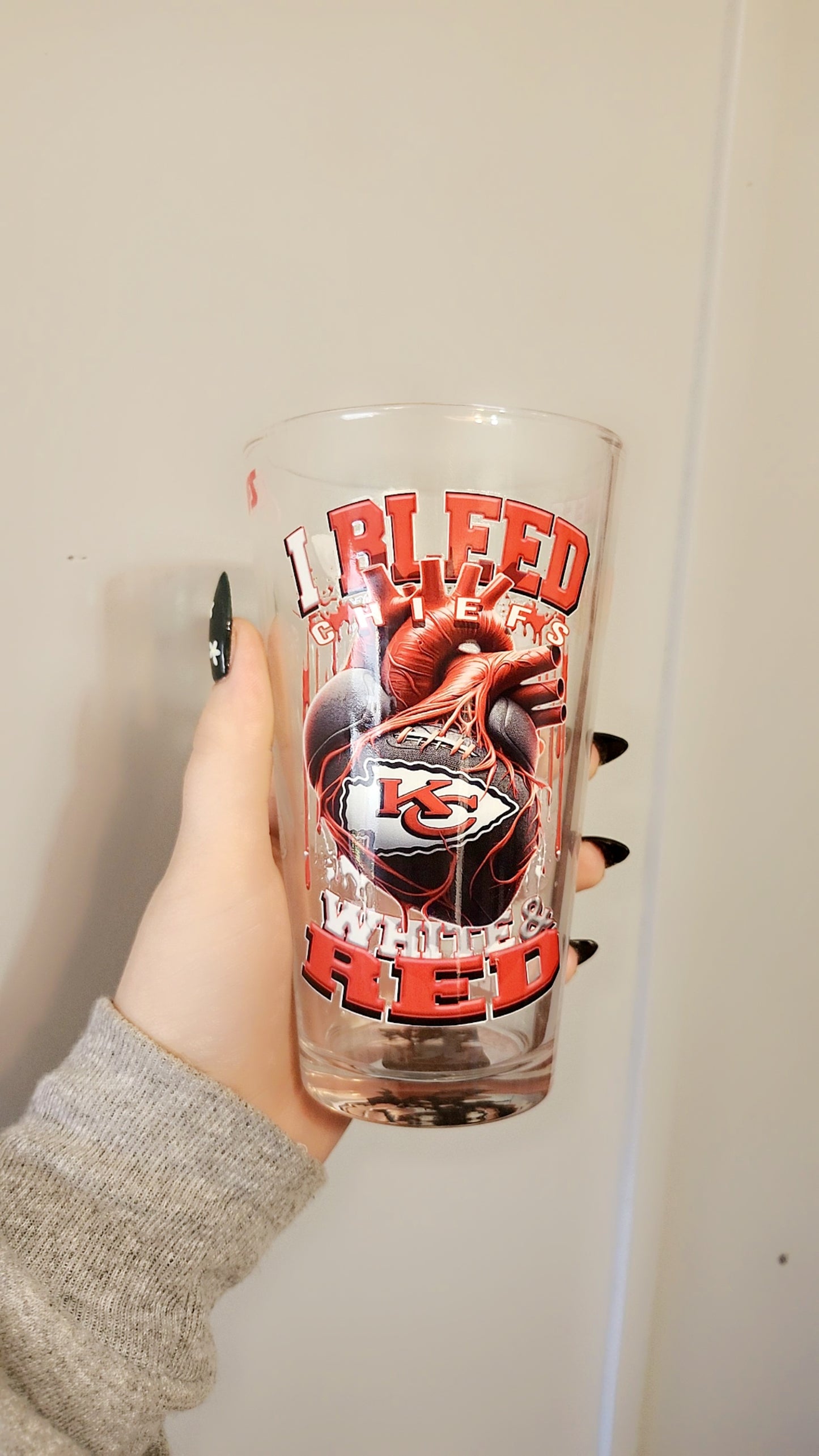 16oz chiefs beer glass